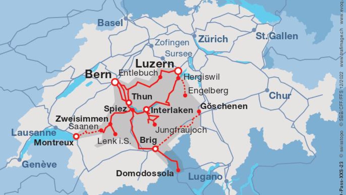 Bernese Oberland map / Berner Oberland Pass